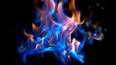 Blue Flames on Black Background