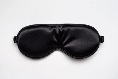 Black silk sleep eye mask