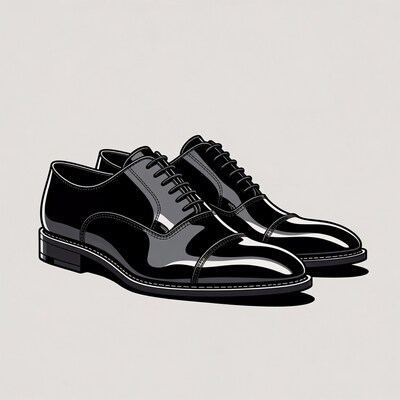 Black Oxford Dress Shoes Illustration