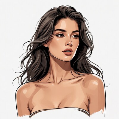 Beautiful woman in towel portrait