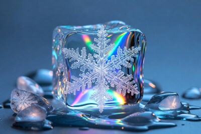 Snowflake in Ice Cube