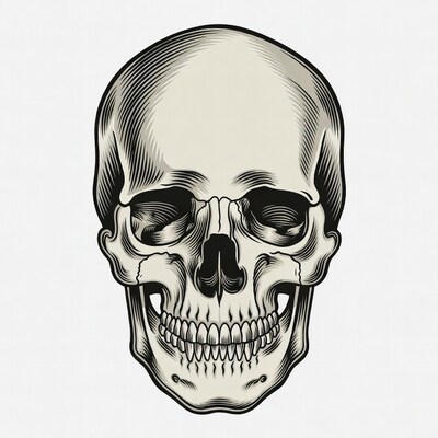 Skull illustration on white background