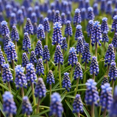 Purple Hyacinth Flowers in Field