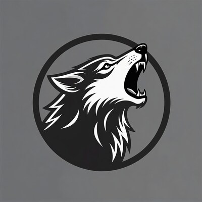 Howling Wolf Head in Circle
