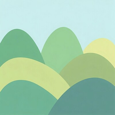 Green Mountains Under Blue Sky