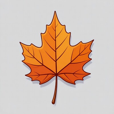 Orange Maple Leaf Illustration