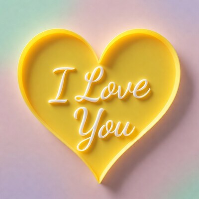Yellow I Love You Heart