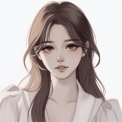Anime girl with long brown hair