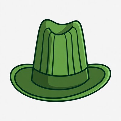 Green fedora hat illustration