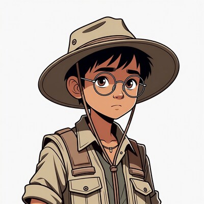 Anime boy in explorer hat
