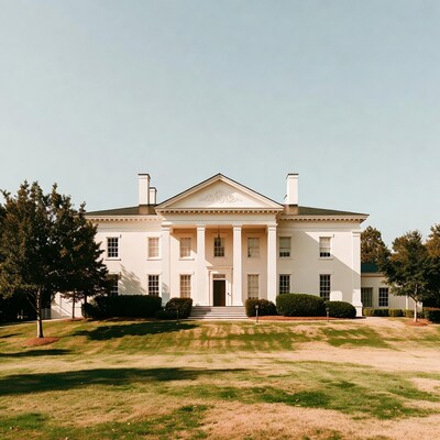 White Colonial Mansion with Columns