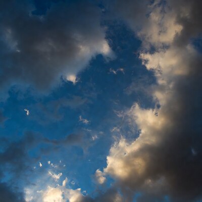 Dramatic Blue Sky with Dark Clouds