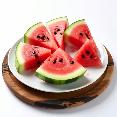 Sliced Watermelon on Plate