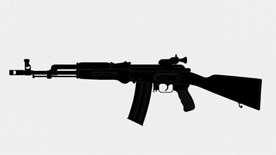 AK-47 Silhouette Vector Illustration