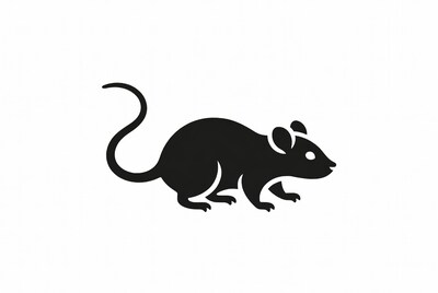 Black silhouette mouse illustration