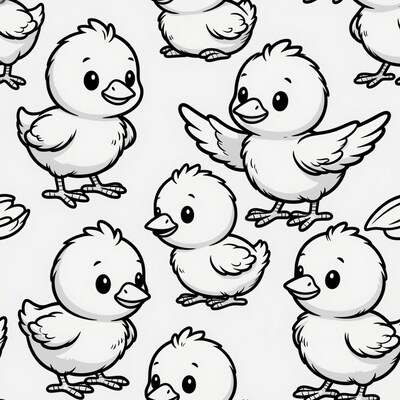 Cute baby chicks pattern illustration
