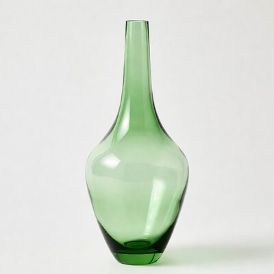 Green glass vase