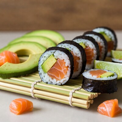 Salmon Avocado Sushi Rolls