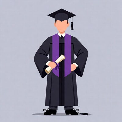 Male graduate holding diploma illustration