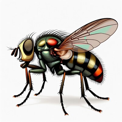 Colorful Hoverfly Illustration