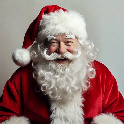 Smiling Santa Claus in red suit