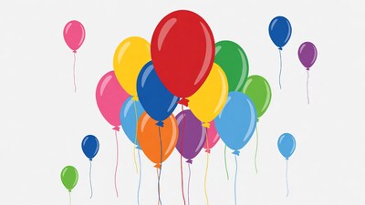 Colorful Balloons Cluster Illustration
