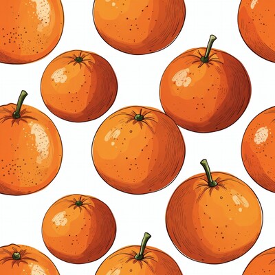 Orange Fruit Seamless Pattern