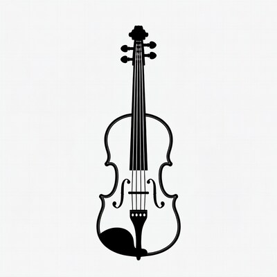Black outline violin illustration