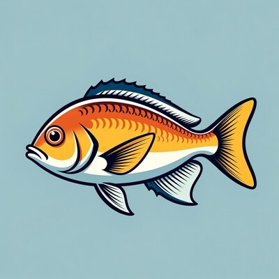 Orange Snapper Fish Illustration