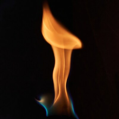 Fiery Flame on Black Background