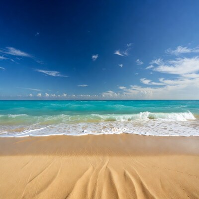 Turquoise Ocean Waves on Sandy Beach
