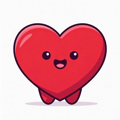 Cute Smiling Red Heart Illustration