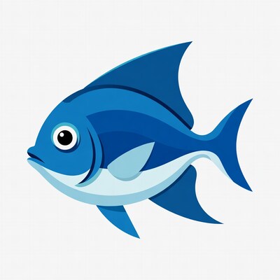 Blue angelfish illustration