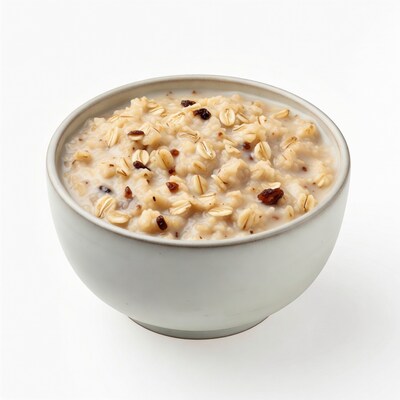 Oatmeal with Raisins in Bowl