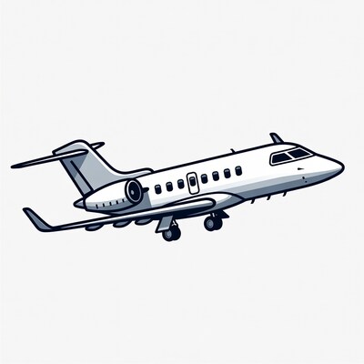 Cartoon Private Jet Airplane