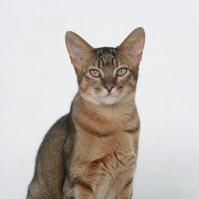 Abyssinian cat on white background