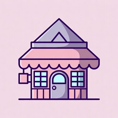 Pink Shop with Awning