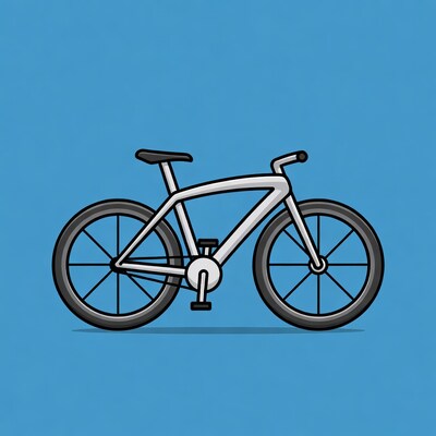 Silver road bike illustration