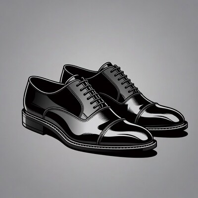 Black Oxford Dress Shoes Pair