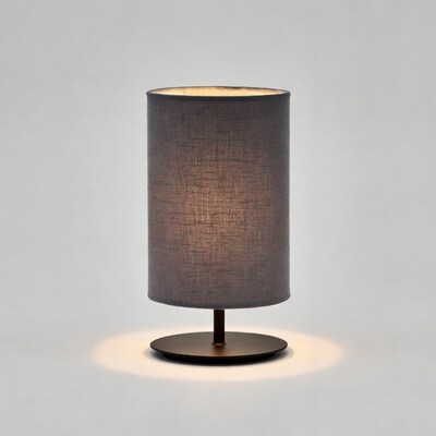 Gray fabric table lamp