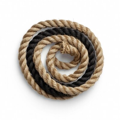 Coiled Brown and Black Rope
