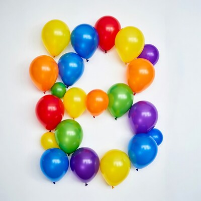 Colorful Balloons Forming Letter B