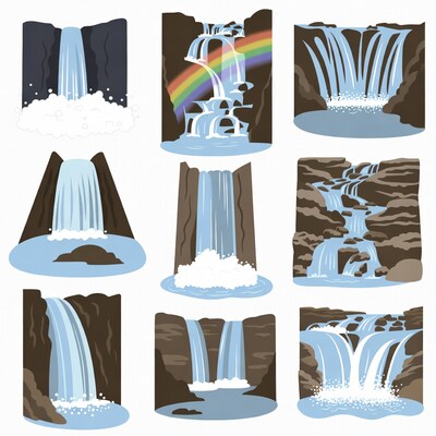Waterfall Clipart Set