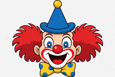 Cartoon Clown Smiling with Hat