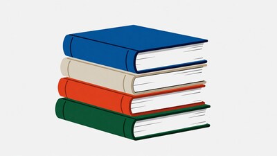 Stack of colorful books illustration