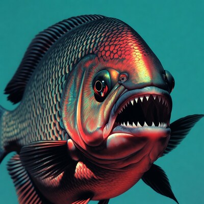 Red Devil Cichlid Fish Roaring