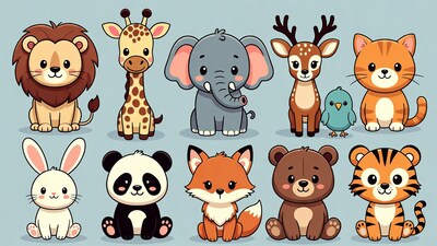 Cute Cartoon Animals Collection
