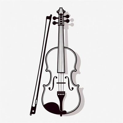 Violin and Bow Illustration