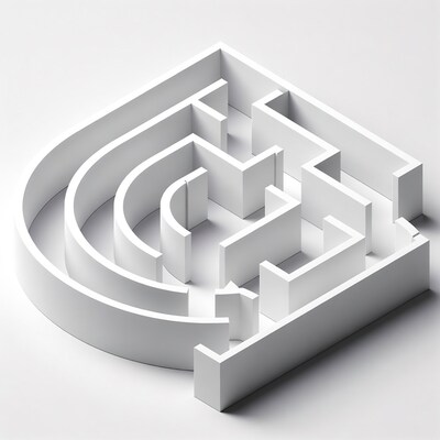 White 3D Maze Labyrinth