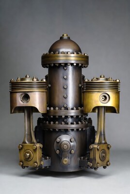 Steampunk Bronze Steam Engine Pistons